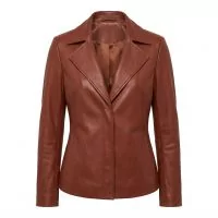Supergirl Brown Leather Jacket front view