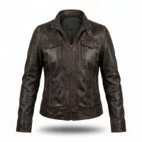 Tomb Raider Lara Croft Brown Leather Jacket front view