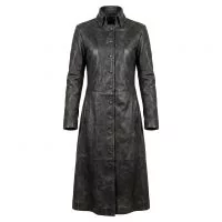 Underworld Selene Black Leather Coat front view