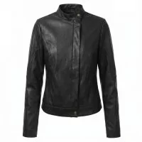 Wonder Woman Black Leather Jacket front view