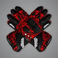 Francesco Bagnaia Black and Red Gloves MotoGP 2024 front view