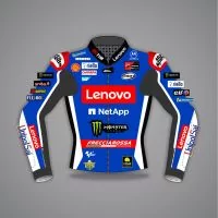 Francesco Bagnaia Ducati Blue Moto Jacket Italain GP 2024 front view
