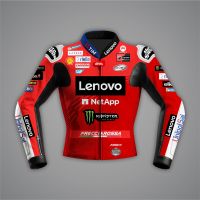 Francesco Bagnaia Red Leather Motorcycle Jacket