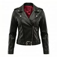 Grease Sandy Black Leather Jacket front view