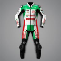 Johann Zarco Leathers Castrol Honda MotoGP 2024 front view