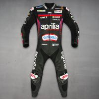 Jorge Martin Aprilia Racing MotoGP 2026 suit front view with protective armor panels