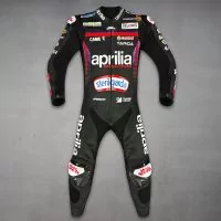 Jorge Martin Aprilia Racing MotoGP 2026 suit front view with protective armor panels