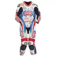 Leon Haslam Honda Leather Motorbike Suit WSBK 2014 front view