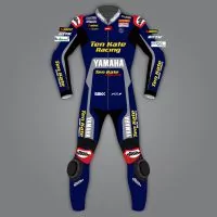 Loris Baz Yamaha Motorcycle Leathers WSBK 2020 front view