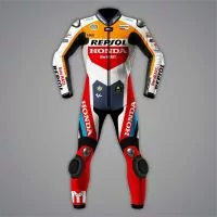 Luca Marini Repsol Bike Leathers MotoGP 2024 front view