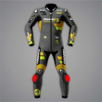 Marco Bezzecchi Ducati Full Leather Suit VR46 Racing Team front view