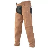 Men's Leather Riding Braided Chaps front view