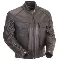 black biker style cowhide leather jacket mens front riding leather