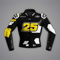 Raul Fernandez Black Leather Riding Jacket Aprilia WT 2022 front view