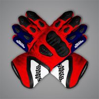 Guantes de motociclista rojos