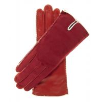 suede red leather gloves