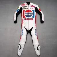 Rob McElnea Pepsi Suzuki GP 1988 Racing Leathers front view