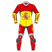 Spain Rounded Flag Race Suit front view
