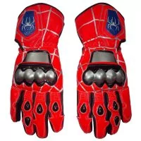 Spiderman Leather Motorbike Race Gloves upper view