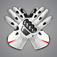 Motorradhandschuhe Weiß