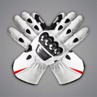 Motorradhandschuhe Weiß