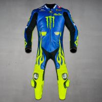 Valentino Rossi Yamaha Blue Motorbike Leathers 2024 front view