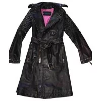 Vintage Leather Belted and Studded Coat Ladies front view