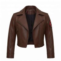 X-Men Rogue Brown Leather Jacket front view
