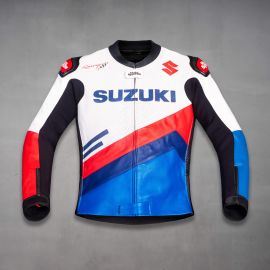 Suzuki Biker Jacket Top Grain Leather MotoGP Gear