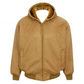 Men's leather shearling hooded bomber jacket – Coats | Shop