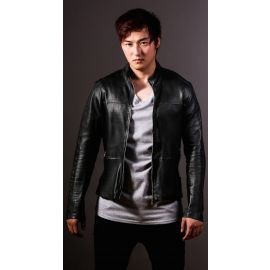 knee length dresses for ladies Men's Button-Down Leather Shirt main image 0
