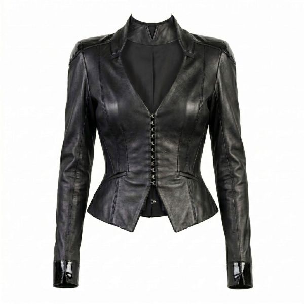 Aeon Flux Black Leather Jacket front view