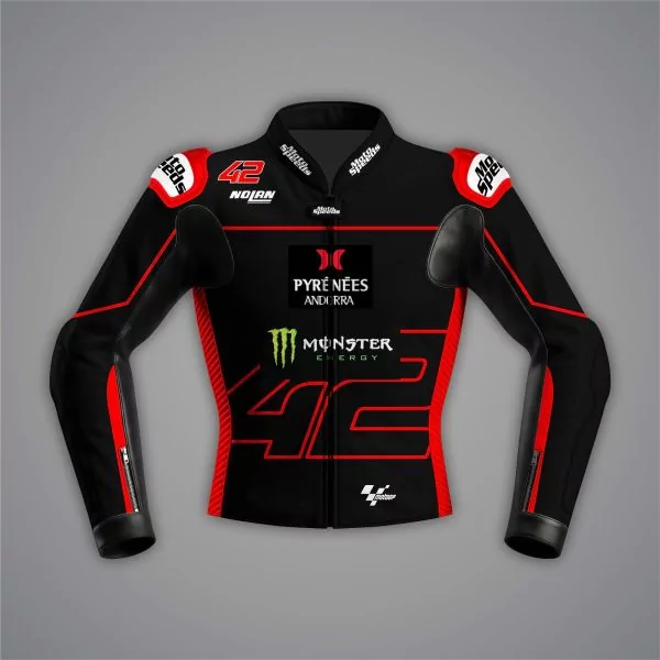 Alex Rins Black And Red Motorcycle Jacket LCR Honda WT 2022 front view