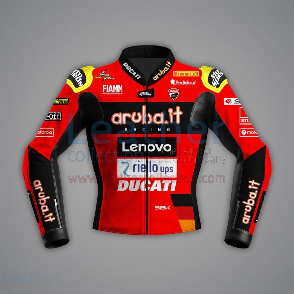 Alvaro Bautista Red Motorcycle Jacket Ducati SBK 2022 front view