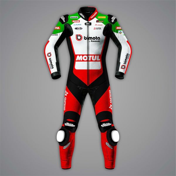 Axel Bassani Motorcycle Race Suit Kawasaki SBK 2026 front view
