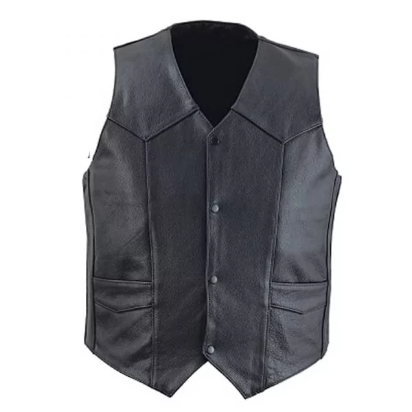 Classic Leather Vest Mens