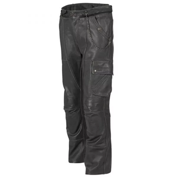 【Rare】 leather piping pocket chino pants Leather motorcycle pants - Leather straight-leg pants | Shop