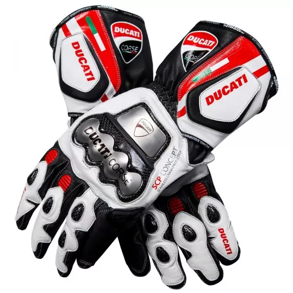 【Size: M】DUCATI CORSE C2 GLOVES Ducati Dainese Corse C2 Racing Gloves Leather Black White NEW