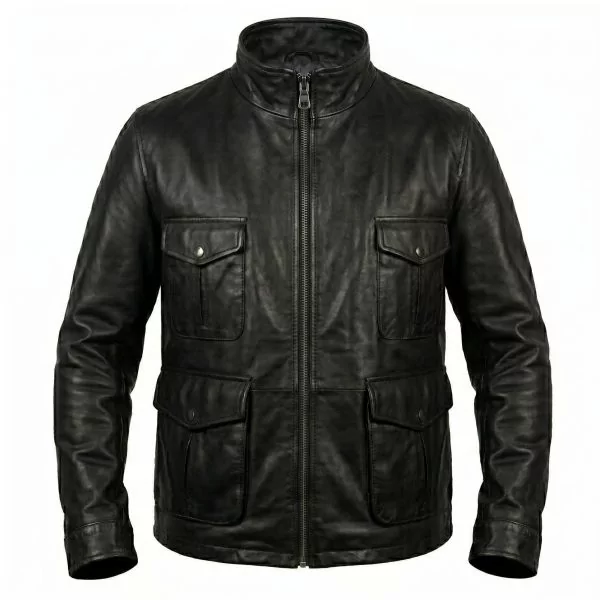 Casino Royale Daniel Craig Leather Jacket front view