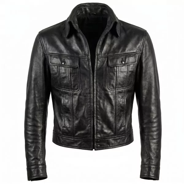 Elvis Presley Black Leather Jacket front view