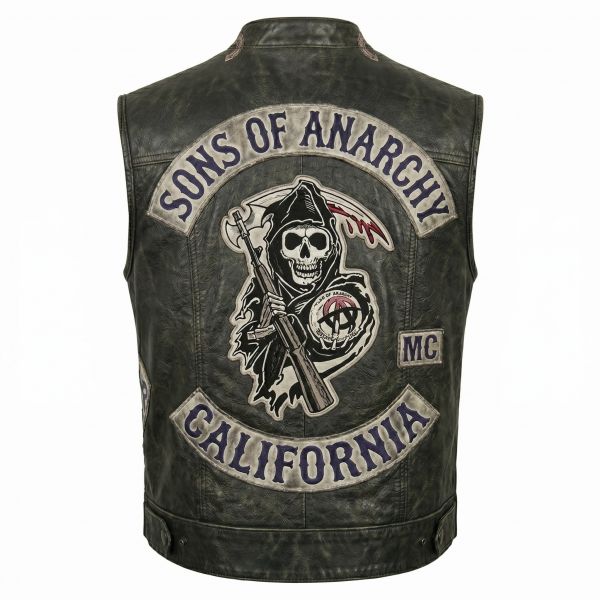 SONS OF ANARCHY サンズオブアナーキー　レザーベスト　ジャケット サンズ・オブ・アナーキー ジャックス・テラー レザーベスト