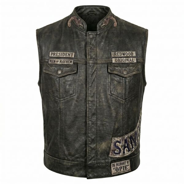 Sons of Anarchy Jax Teller Leather Vest front view