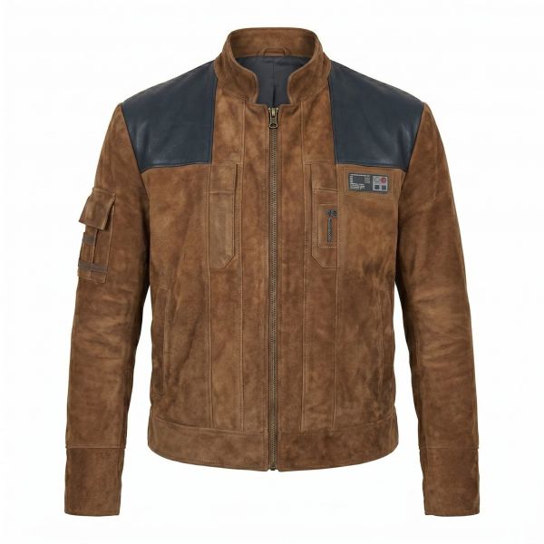 Star Wars Han Solo Brown Leather Jacket front view