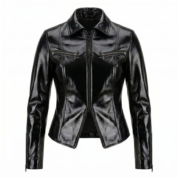 Catwoman Black Leather Jacket front view