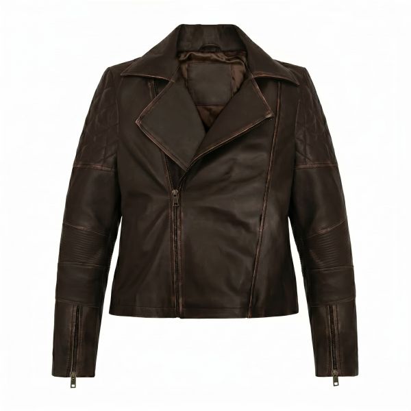 Furiosa Mad Max Brown Leather Jacket front view
