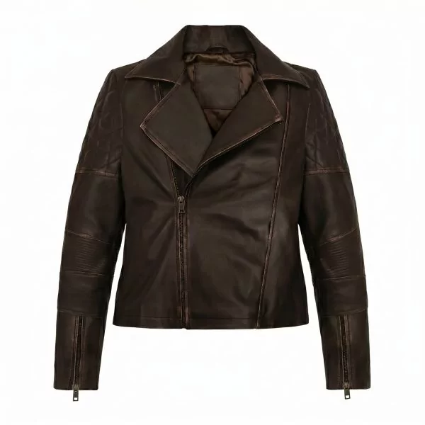 Furiosa Mad Max Brown Leather Jacket front view