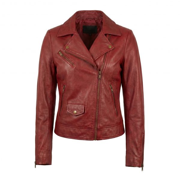 La La Land Mia Maroon Leather Jacket | Leather Collection