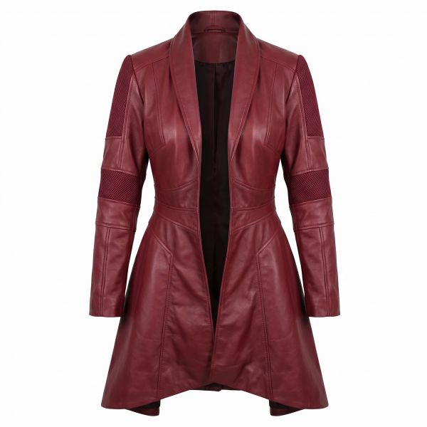 Scarlet Witch Red Leather Coat front view