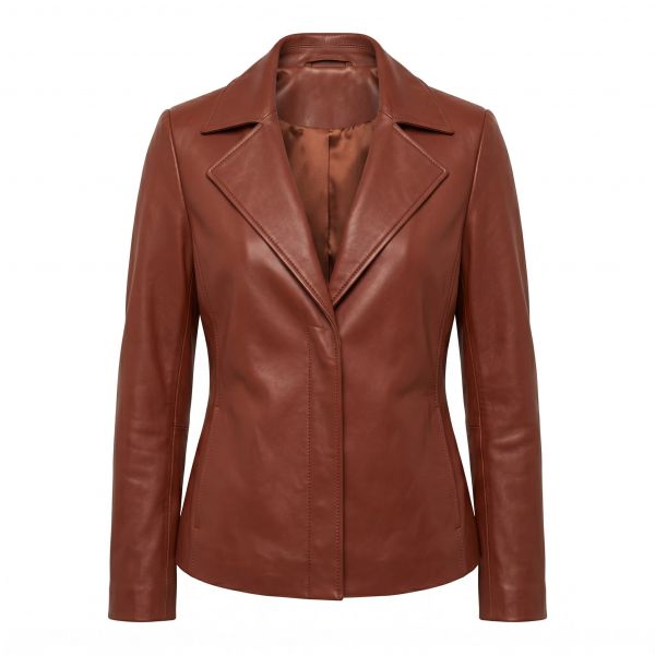 Supergirl Brown Leather Jacket front view