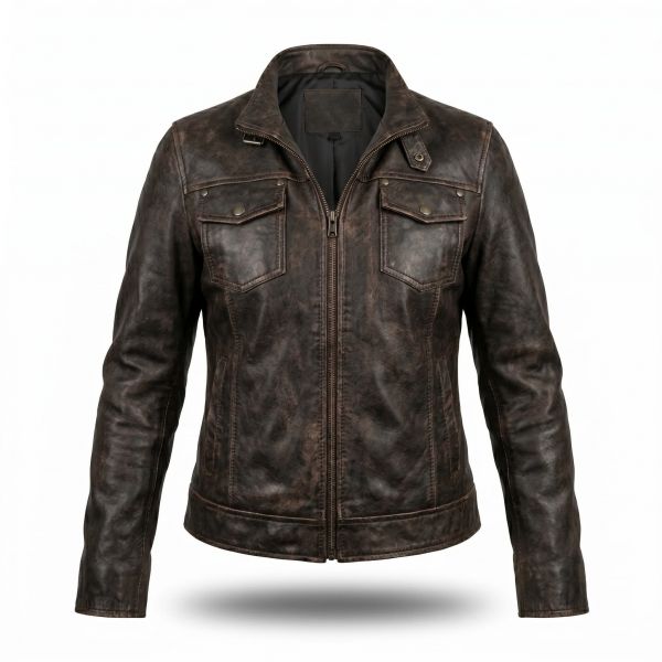 Tomb Raider Lara Croft Brown Leather Jacket front view